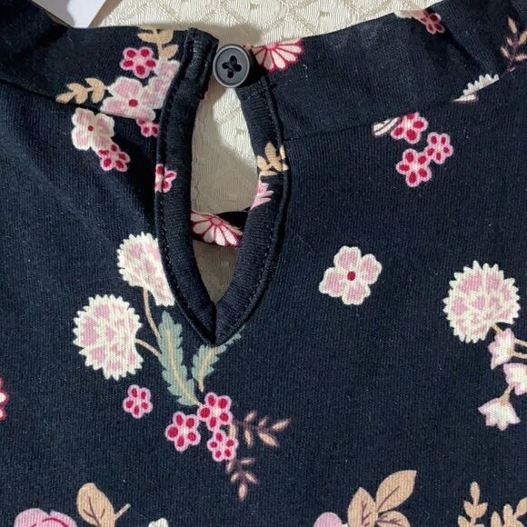 REDUCEDThe Children's Place Girl's Black Floral Dress Size M - NWT - Picture 4 of 6